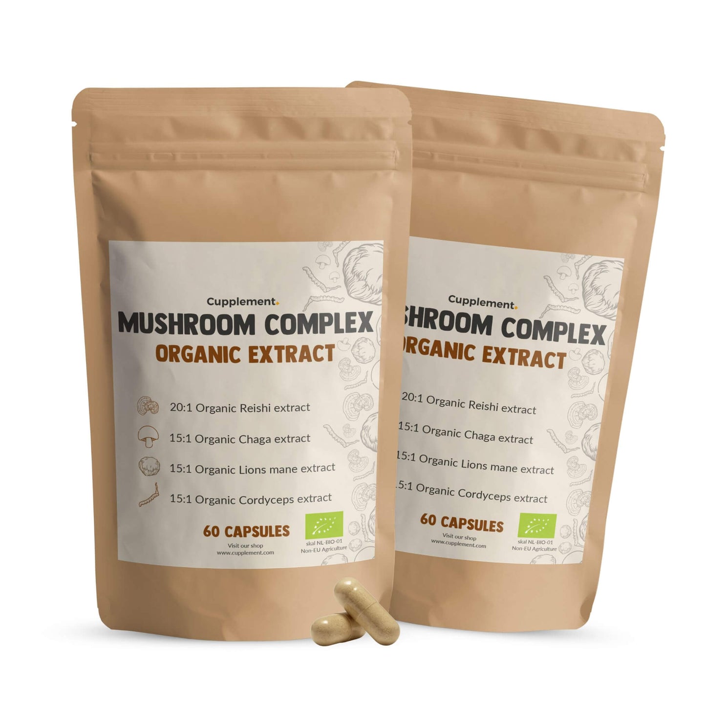 Biologische Paddenstoel complex extract capsules goyu superfood supplement