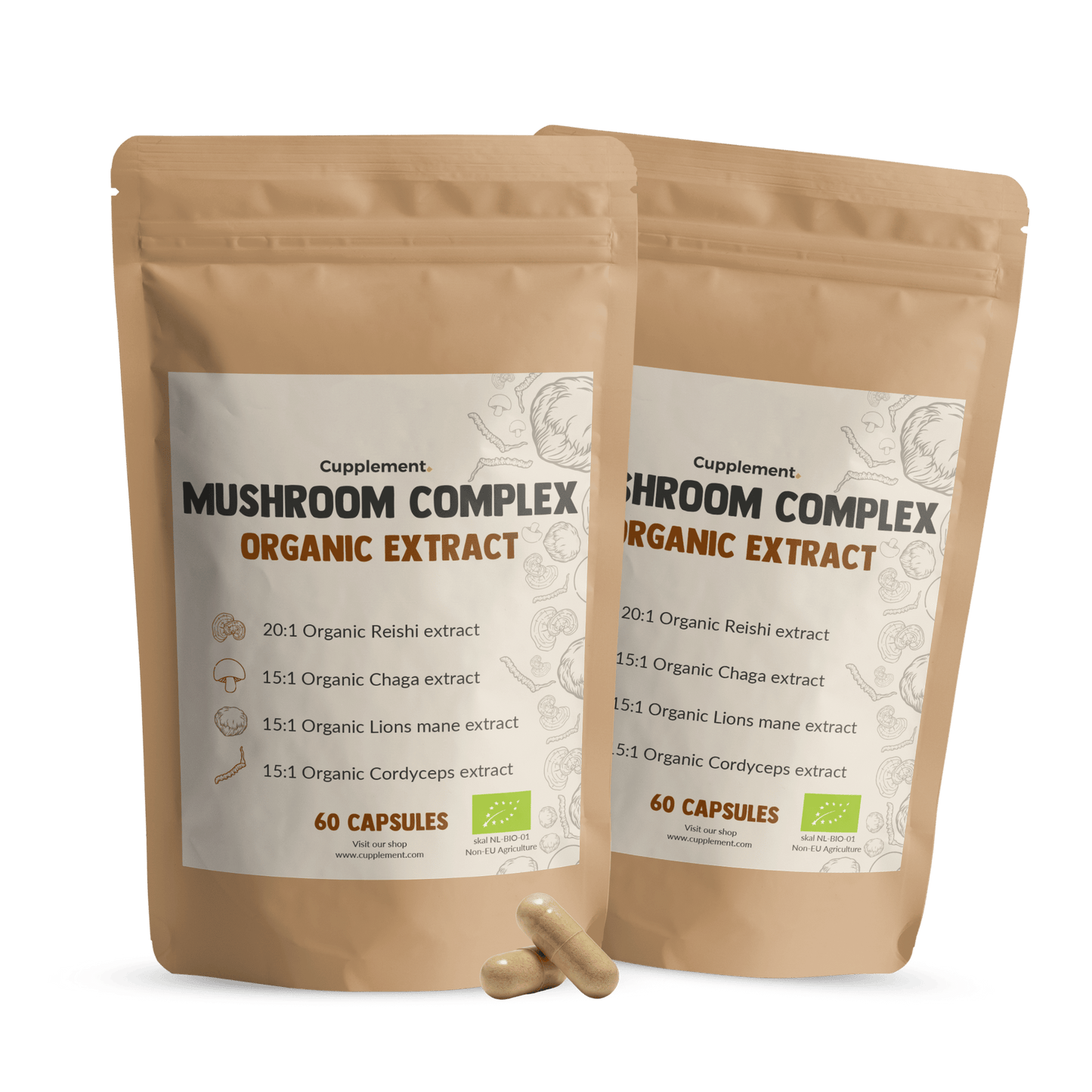 Biologische Paddenstoel complex extract capsules goyu superfood supplement