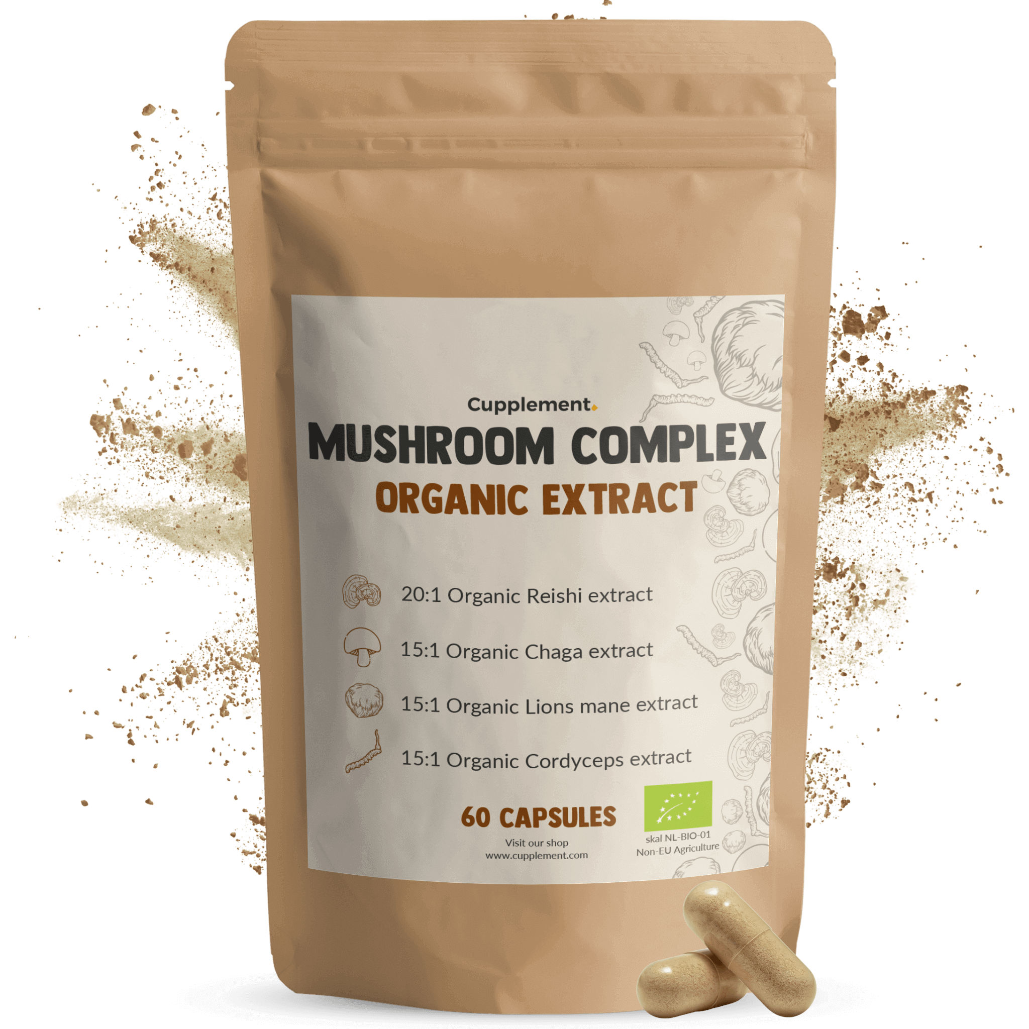 Biologische Paddenstoel complex extract capsules goyu superfood supplement