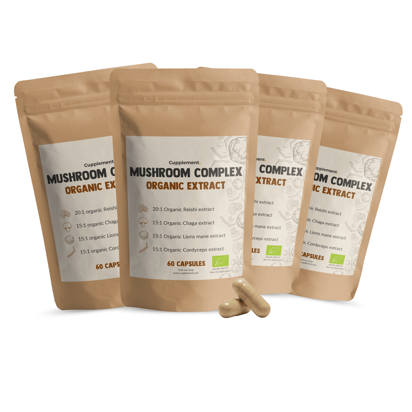 Biologische Paddenstoel complex extract capsules goyu superfood supplement