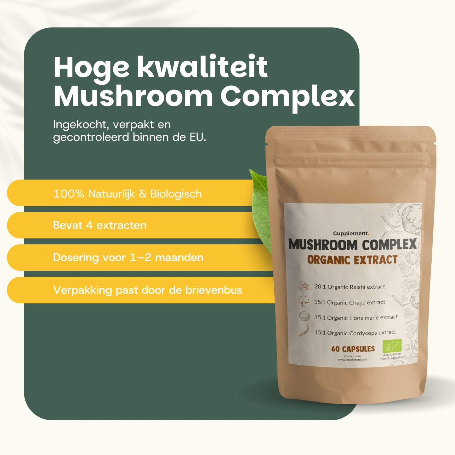 Biologische Paddenstoel complex extract capsules goyu superfood supplement