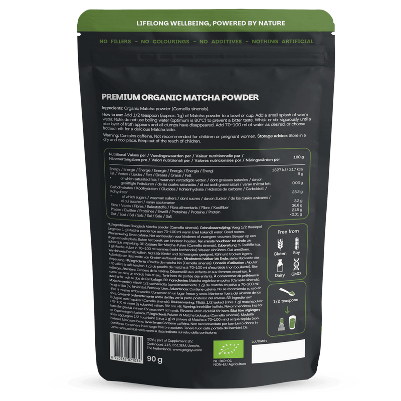 Biologische Premium Matcha Thee poeder goyu supplement superfood
