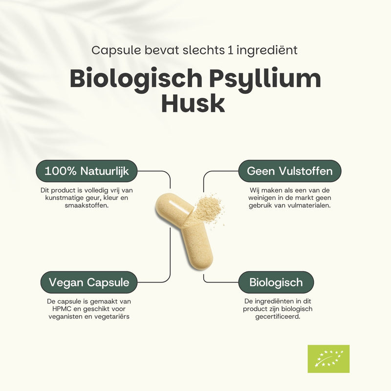 Biologische Psylliumvezels capsules goyu superfood supplement