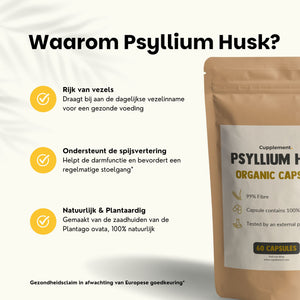 Biologische Psylliumvezels capsules goyu superfood supplement
