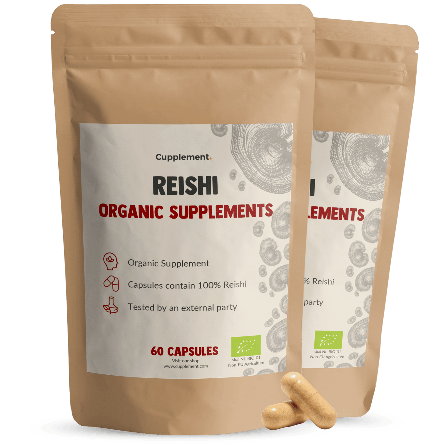 Biologische Reishi capsules goyu supplement superfood