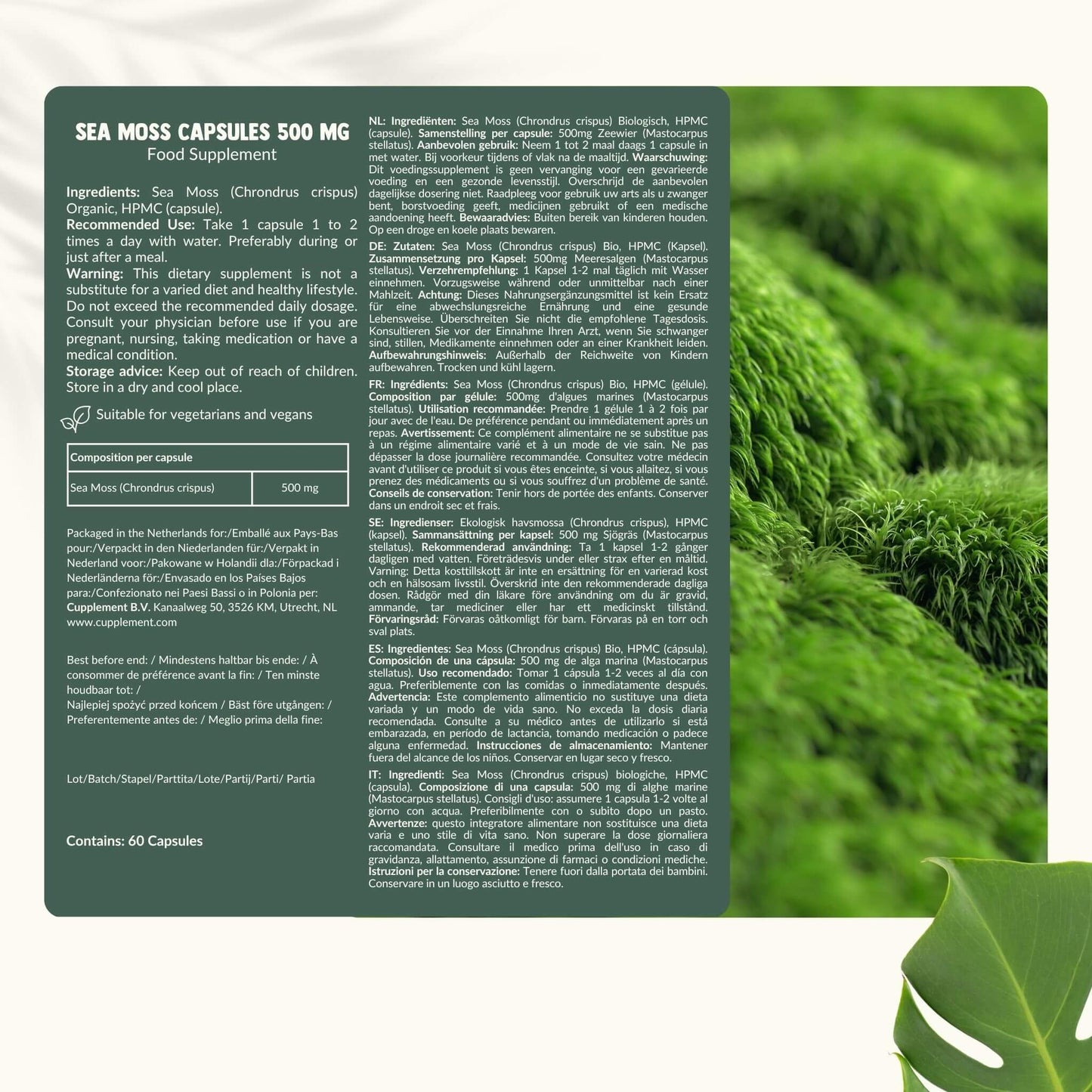 Biologische Sea Moss capsules goyu superfood supplement