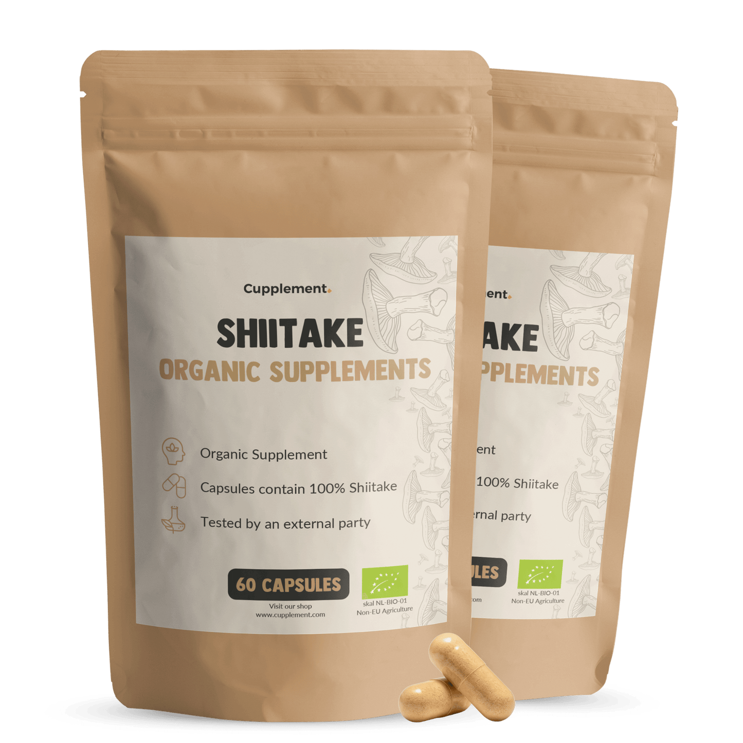 Biologische Shiitake capsules goyu supplement superfood