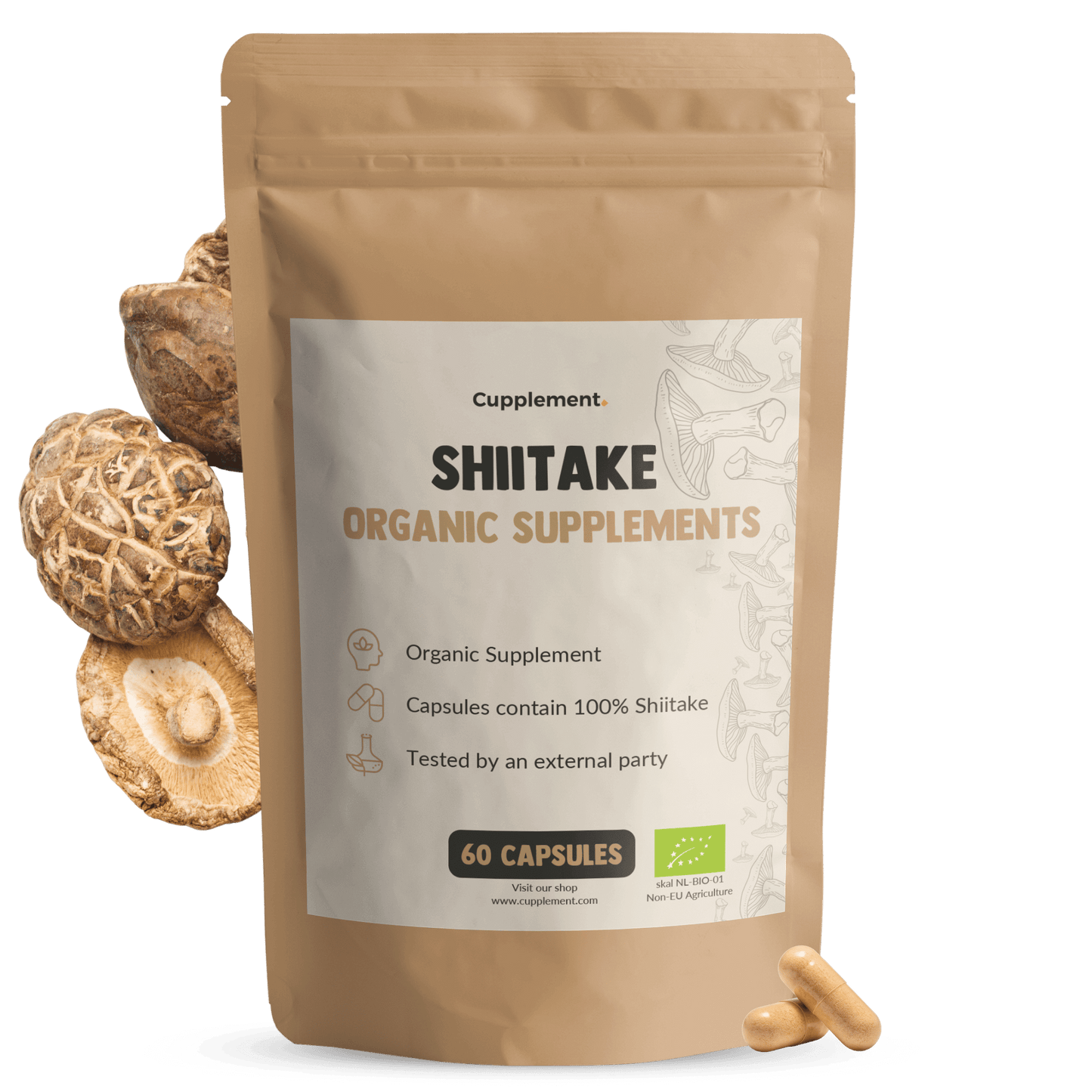 Biologische Shiitake capsules goyu supplement superfood