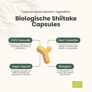 Biologische Shiitake capsules goyu supplement superfood
