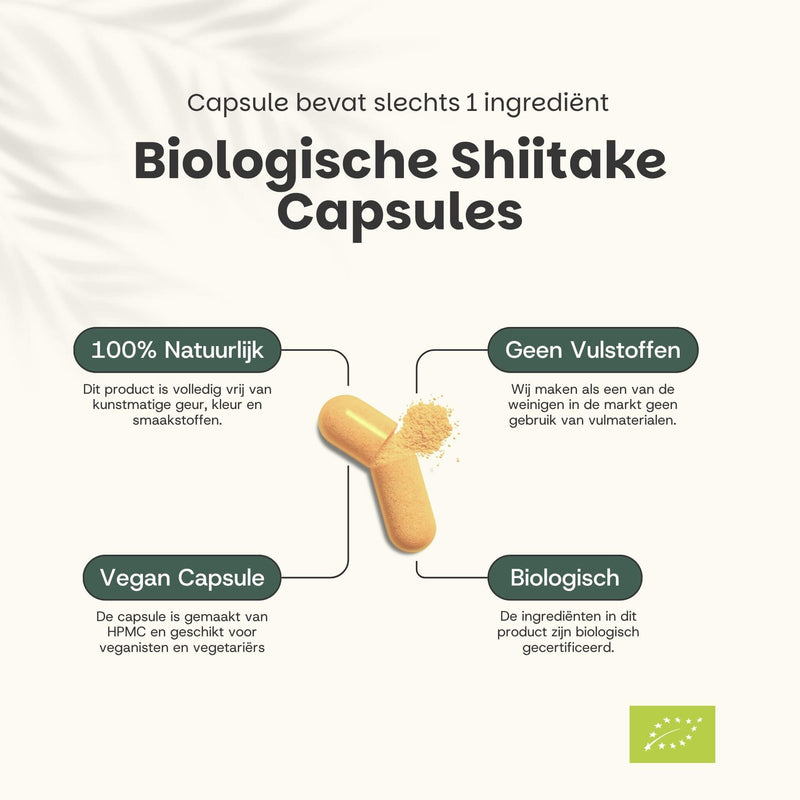 Biologische Shiitake capsules goyu supplement superfood