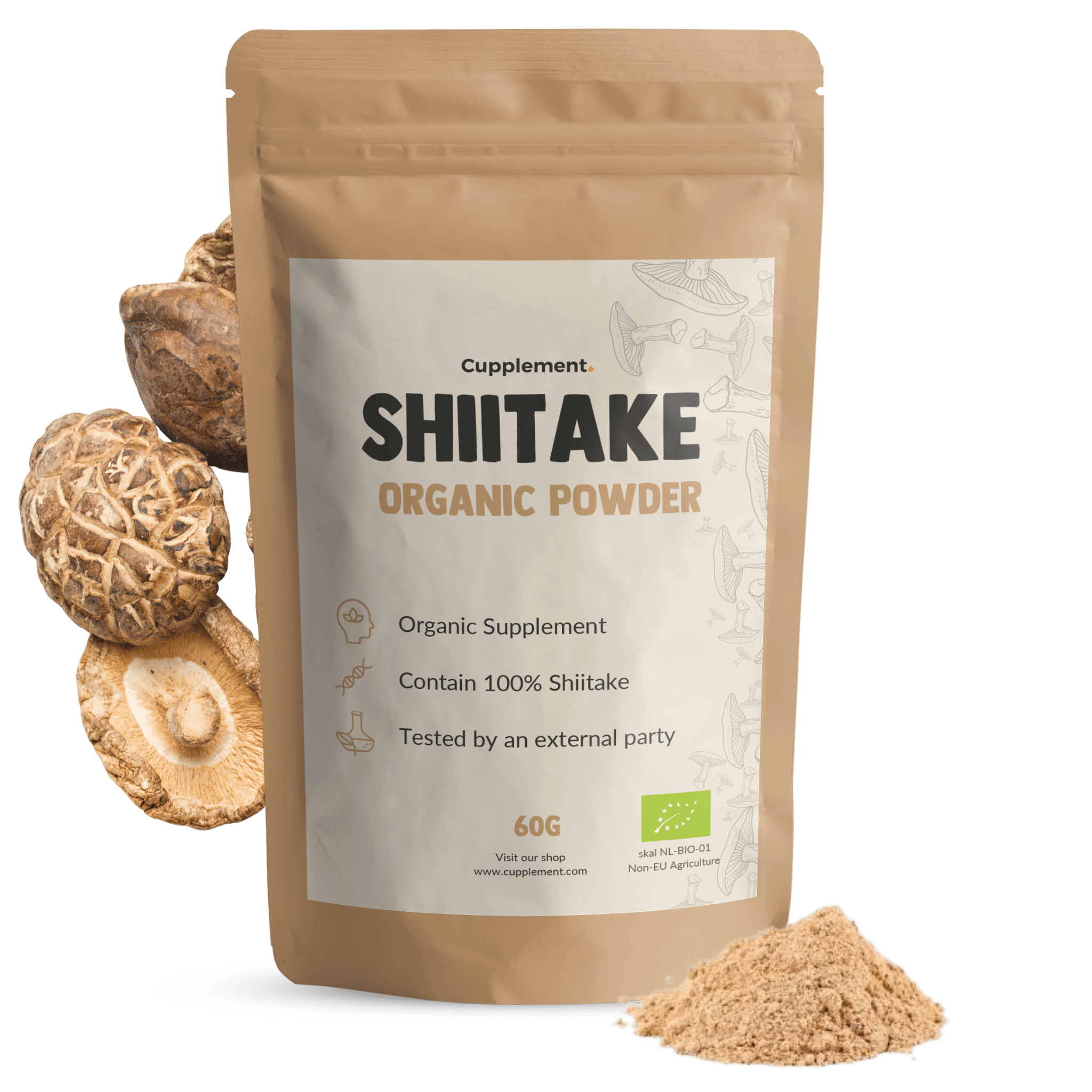 Shiitake Poeder Biologisch