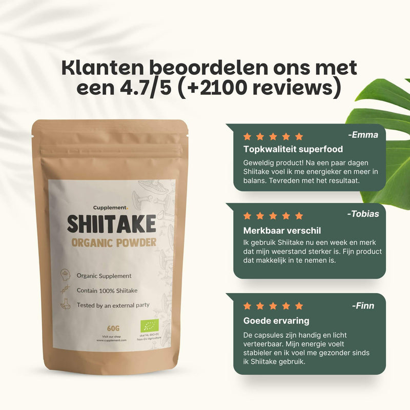 Biologische Shiitake poeder goyu supplement superfood