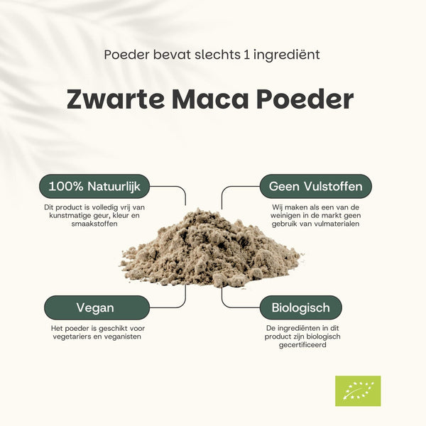 Biologische Zwarte maca poeder goyu superfood supplement