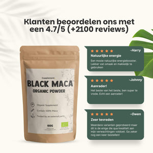 Biologische Zwarte maca poeder goyu superfood supplement