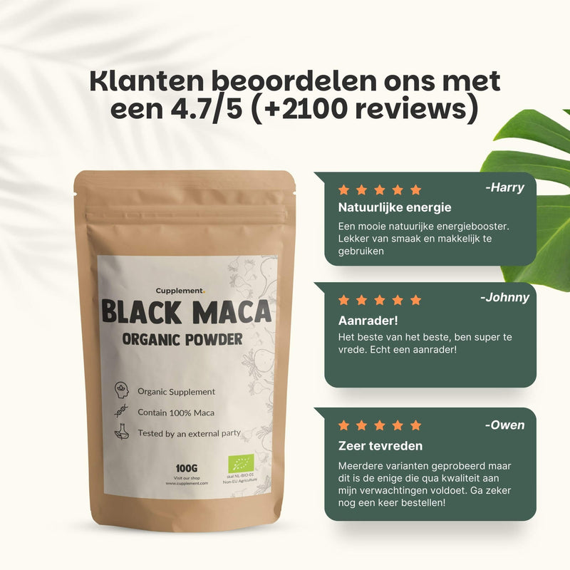 Biologische Zwarte maca poeder goyu superfood supplement