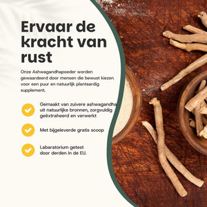 Biologische ashwagandha poeder goyu supplement superfood