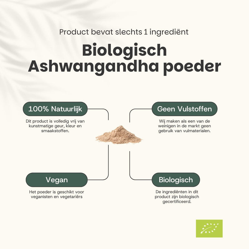 Biologische ashwagandha poeder goyu supplement superfood