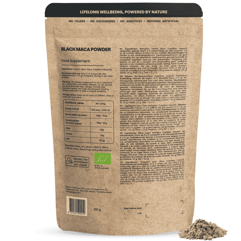 Zwarte maca poeder goyu superfood supplement