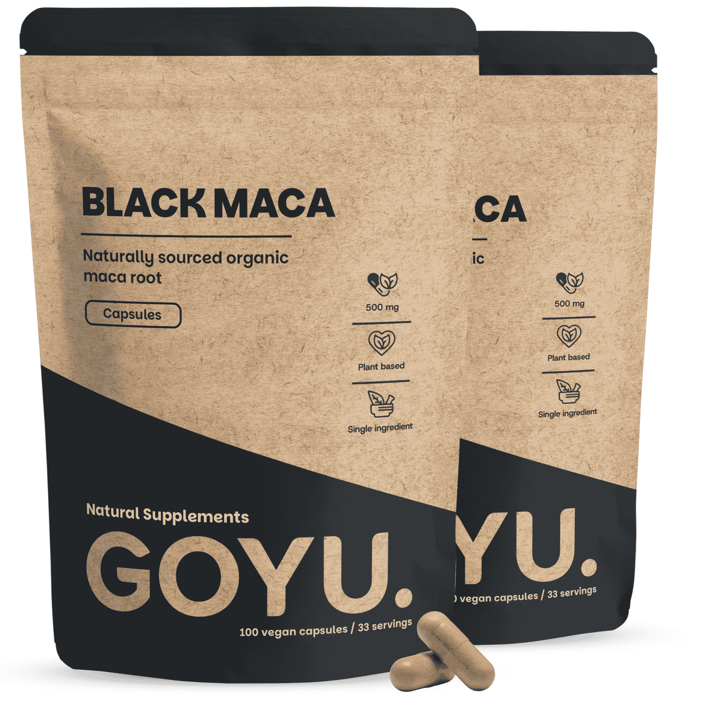 Biologisch Zwarte maca capsules goyu superfood supplement