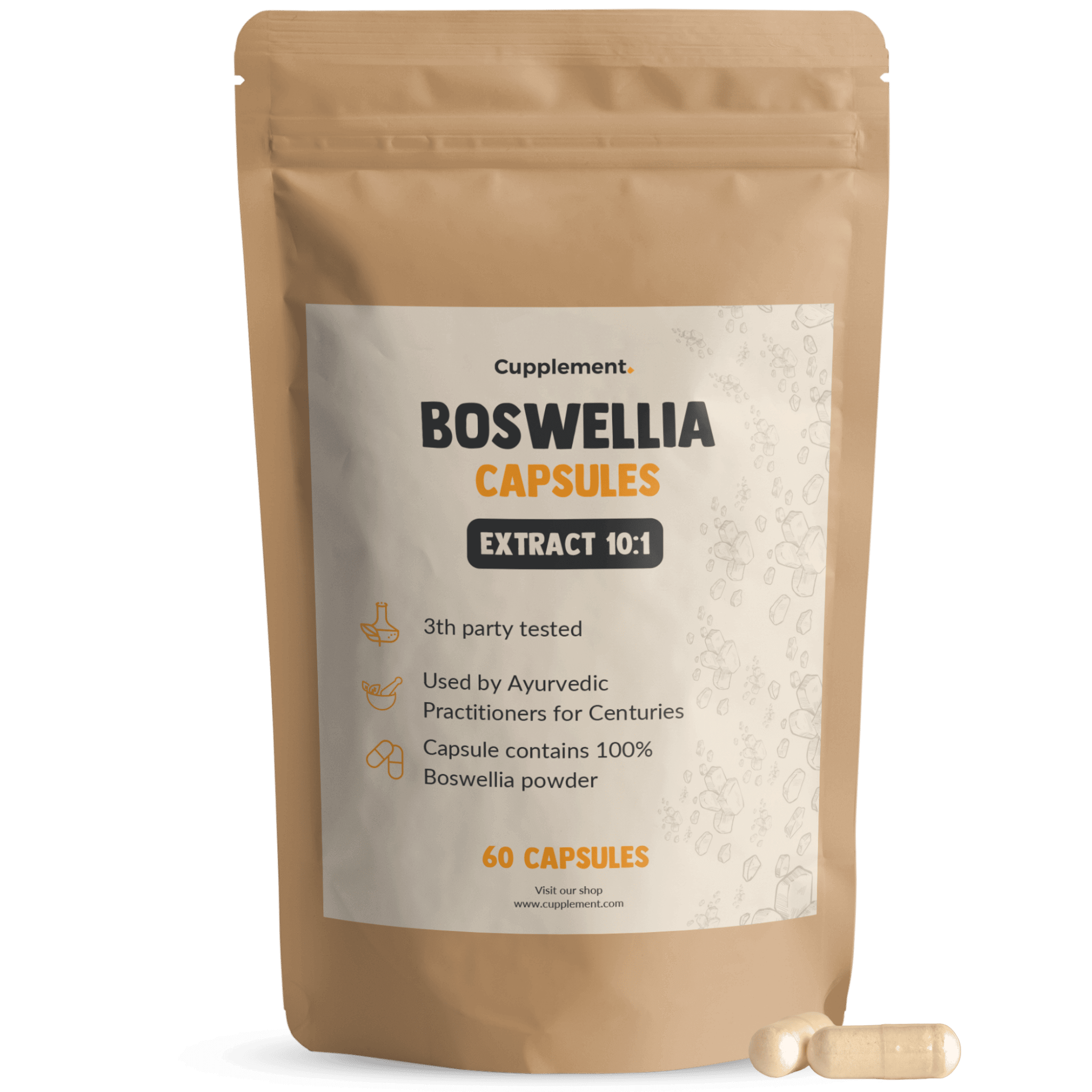 Boswellia Extract 10:1 Capsules Geestelijk Gewrichten Menstruatie Seksuele gezondheid Spijsverteringskanaal Longen Hartfunctie Cupplement Supplement Superfood