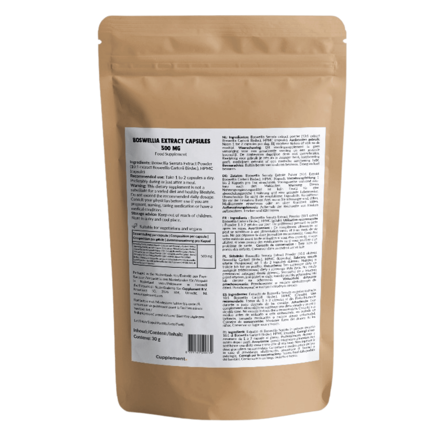 Boswellia extract capsules goyu supplement superfood