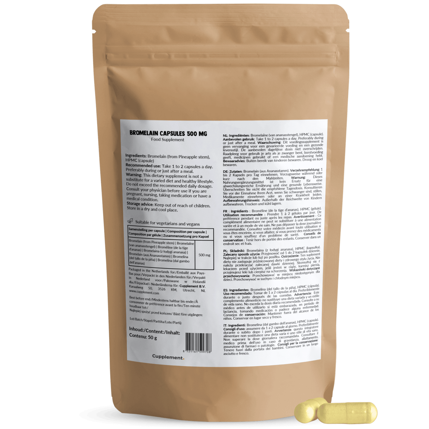 Bromelain capsules goyu supplement superfood