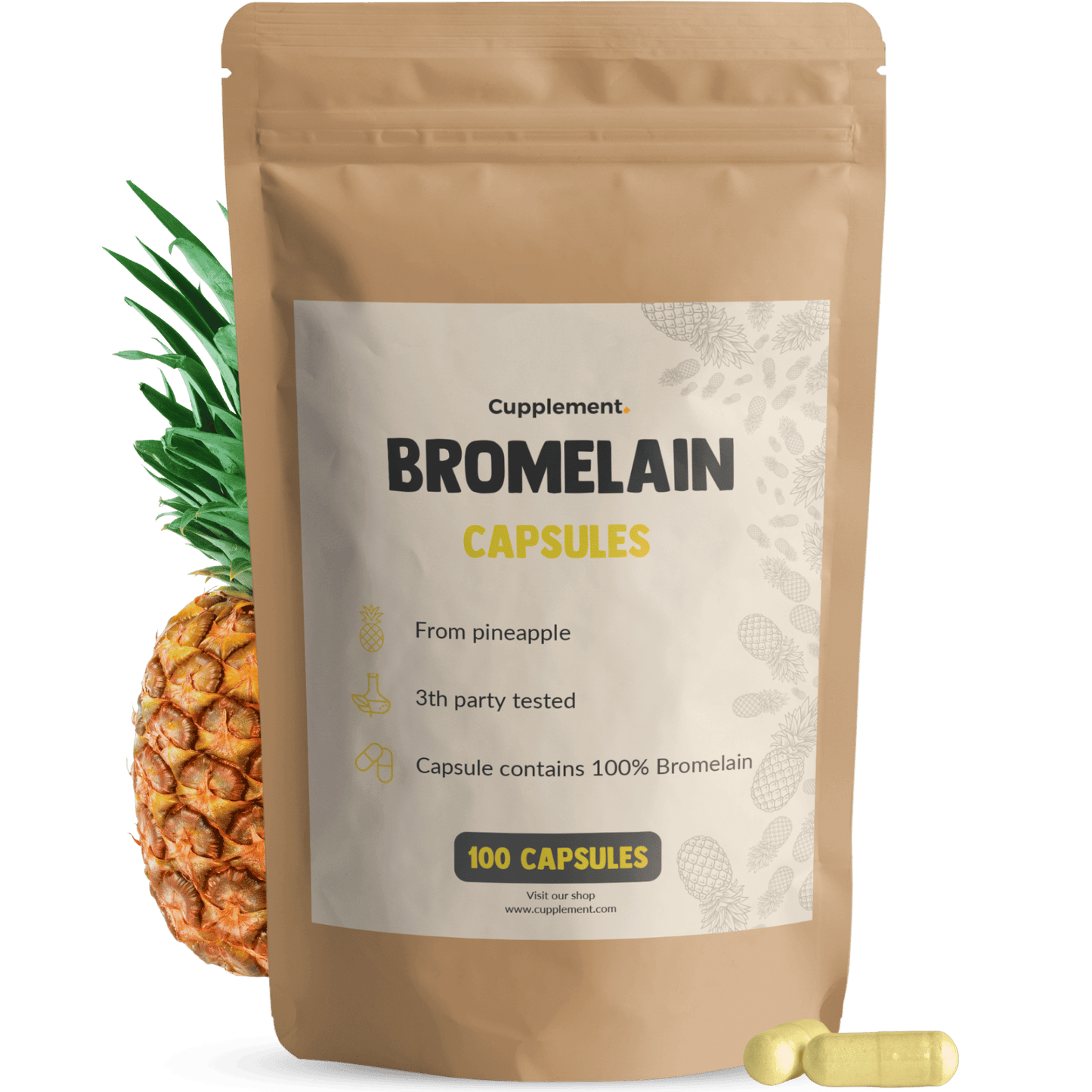 Bromelain capsules goyu supplement superfood