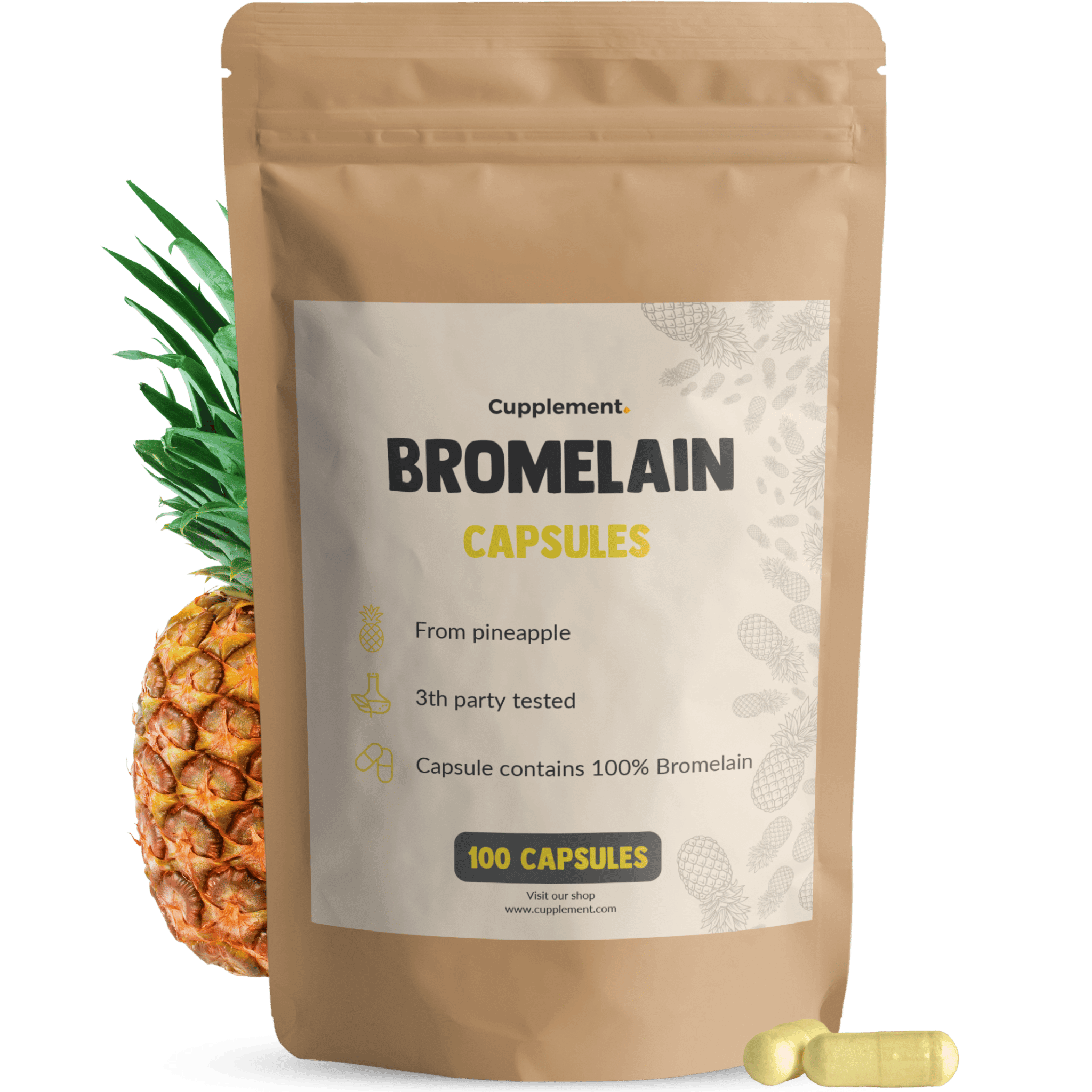Bromelain capsules goyu supplement superfood