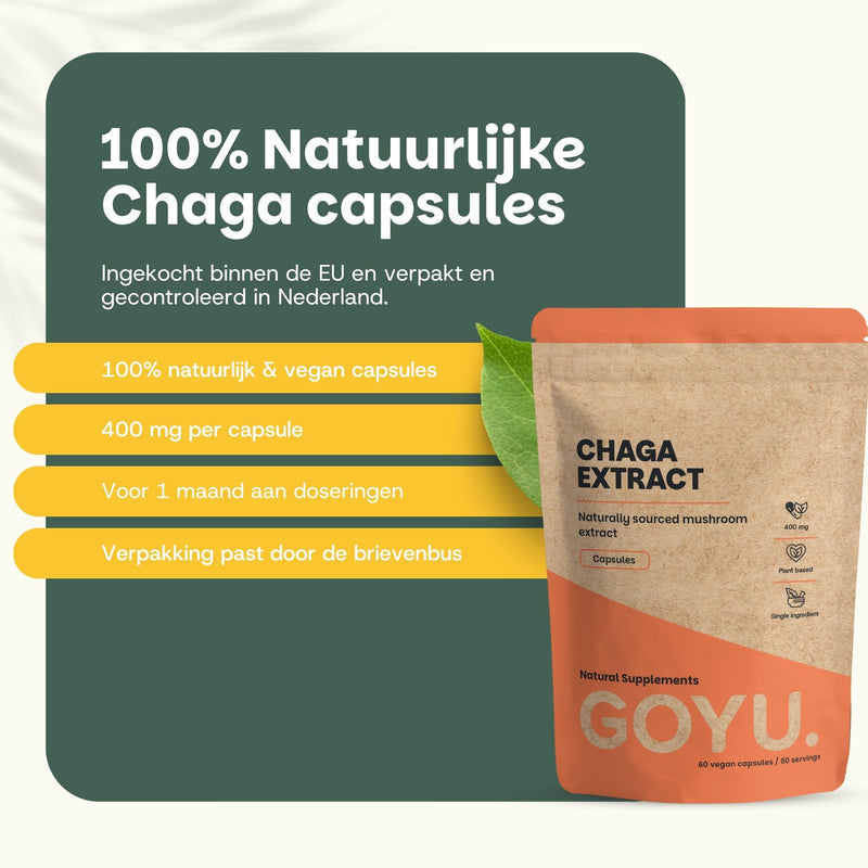 Chaga extract capsules goyu supplement superfood