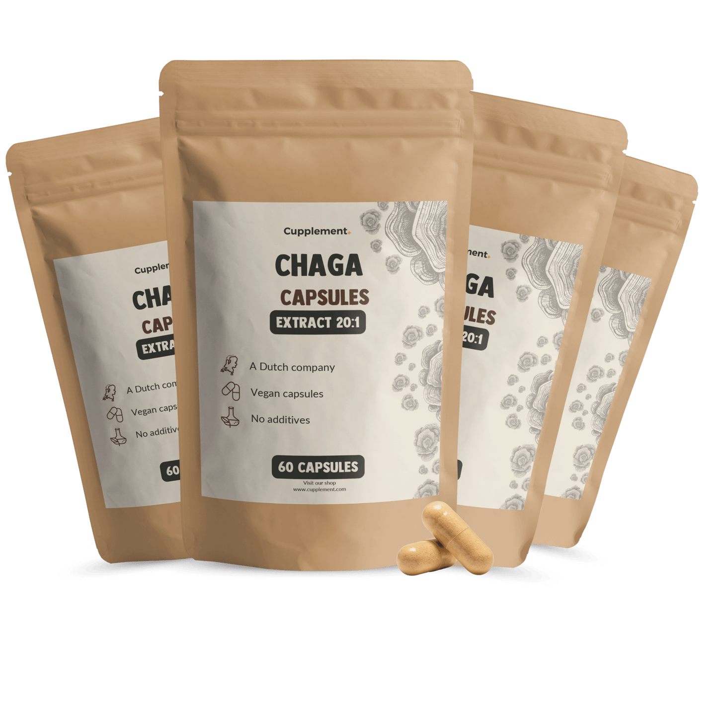 Chaga extract capsules goyu supplement superfood