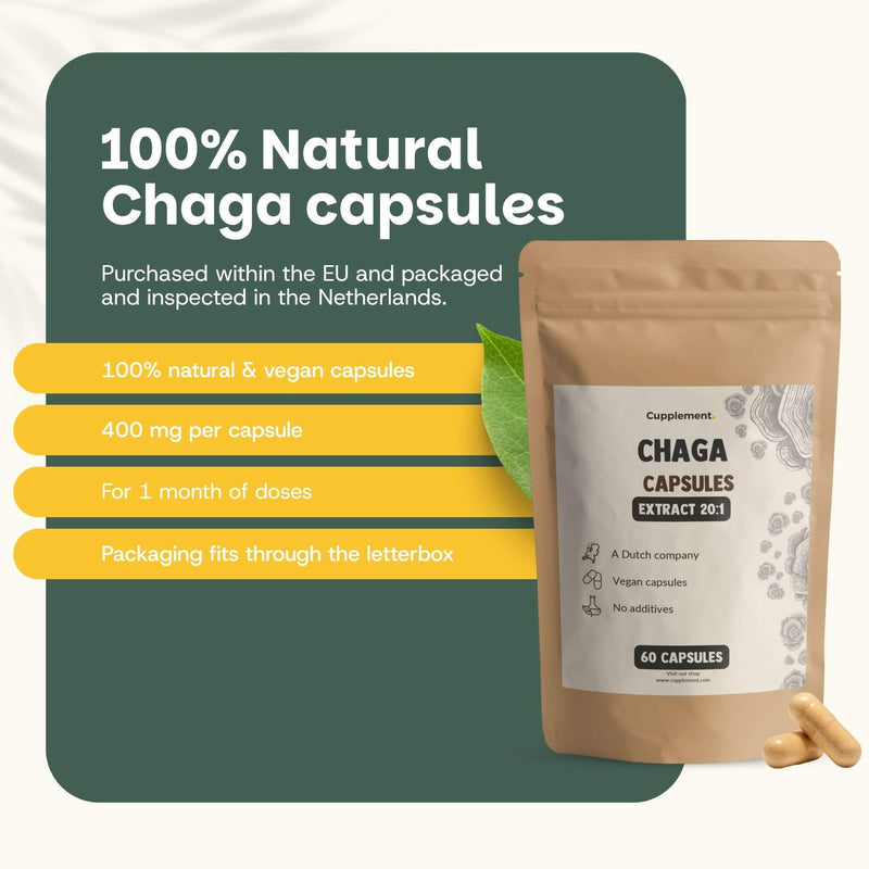 Chaga extract capsules goyu supplement superfood