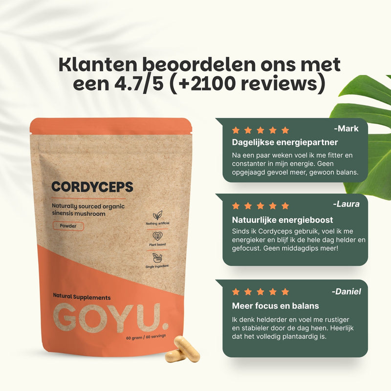 Biologische Cordyceps extract capsules goyu supplement superfood
