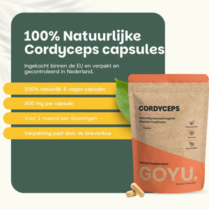 Biologische Cordyceps extract capsules goyu supplement superfood