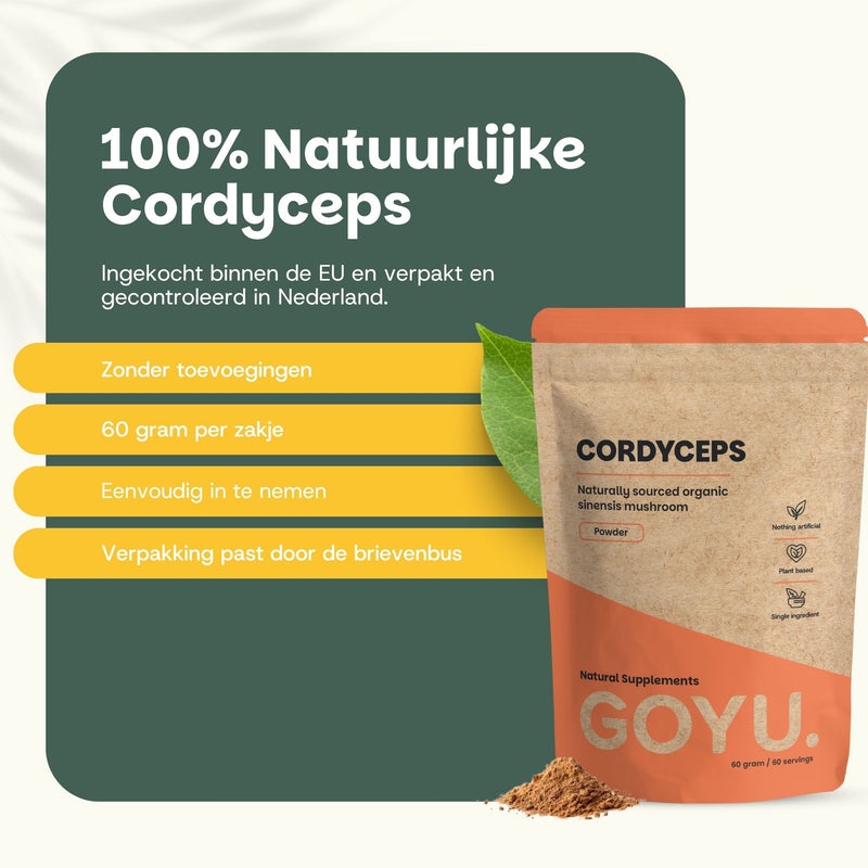 Biologische Cordyceps poeder goyu supplement superfood