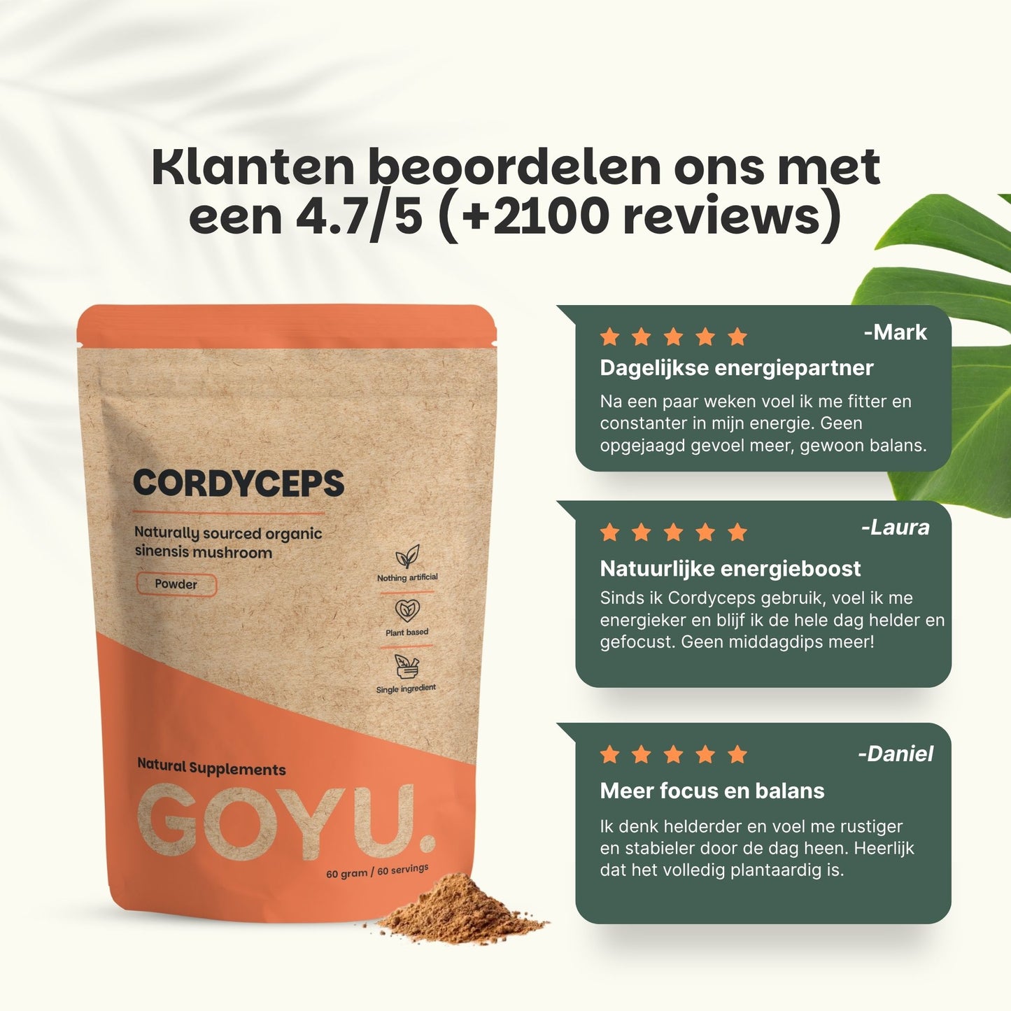 Biologische Cordyceps poeder goyu supplement superfood