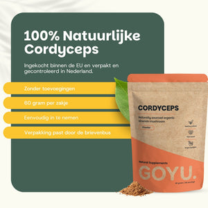 Biologische Cordyceps poeder goyu supplement superfood