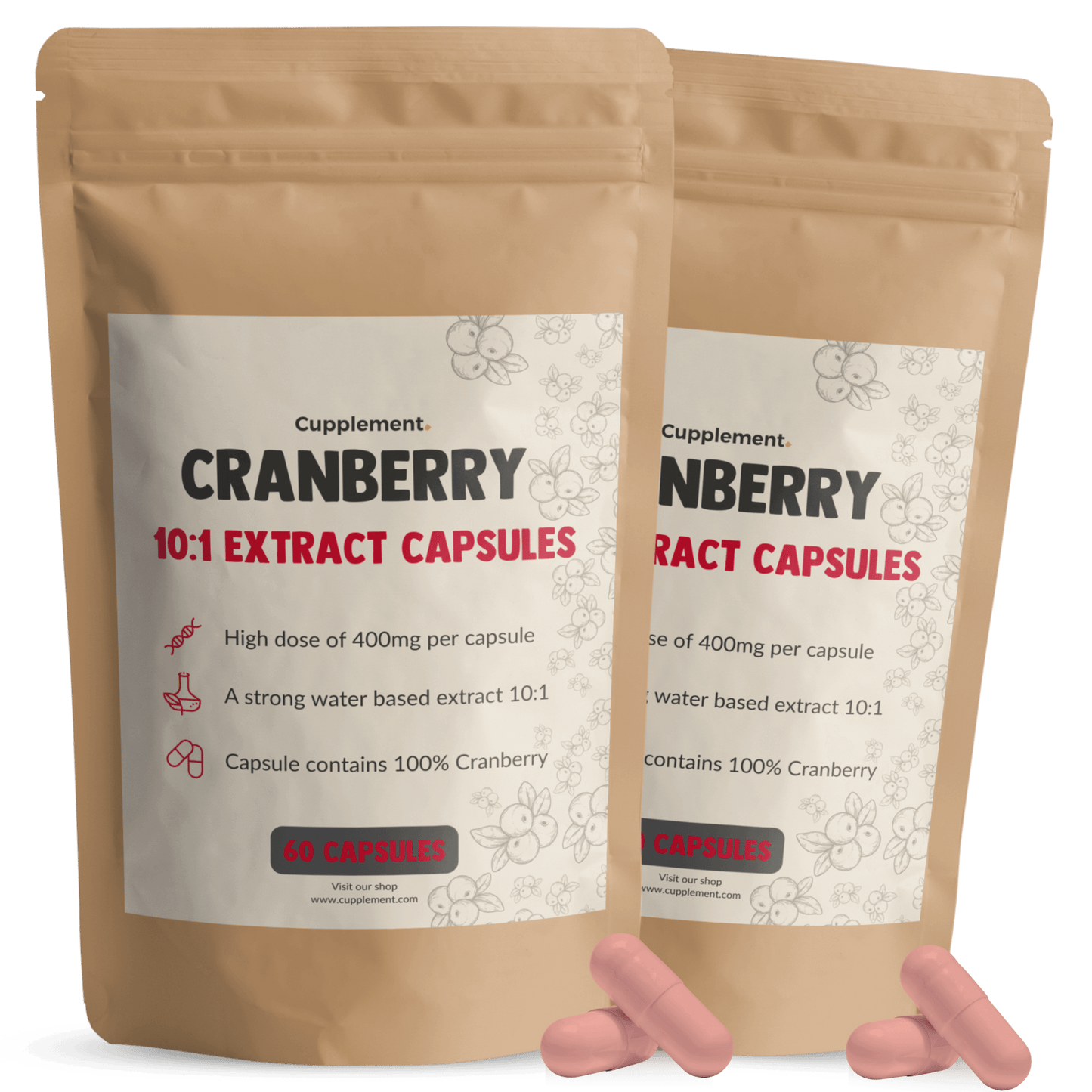 Cranberry extract capsules goyu supplement superfood