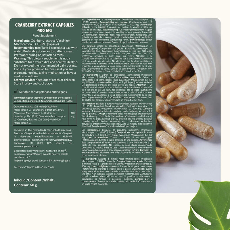 Cranberry extract capsules goyu supplement superfood