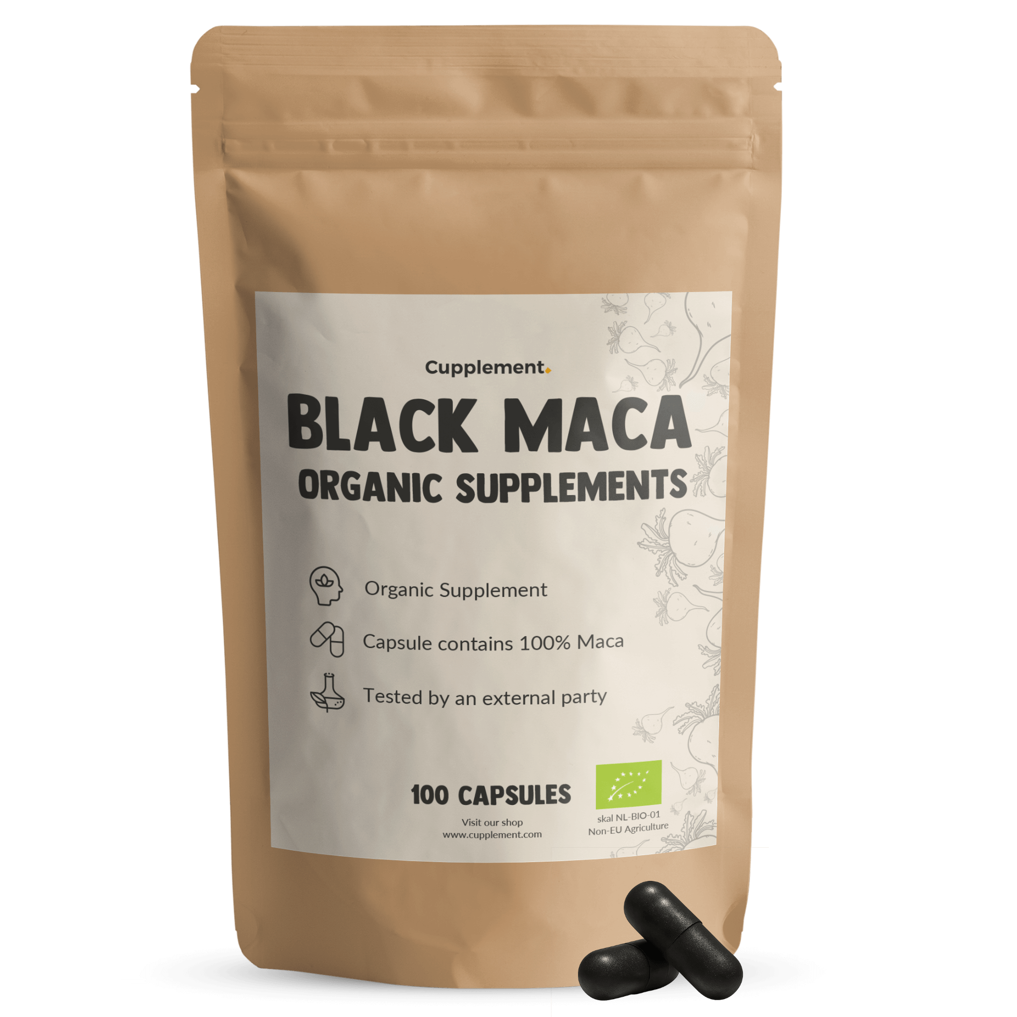 Black Maca Capsules 500mg Organic