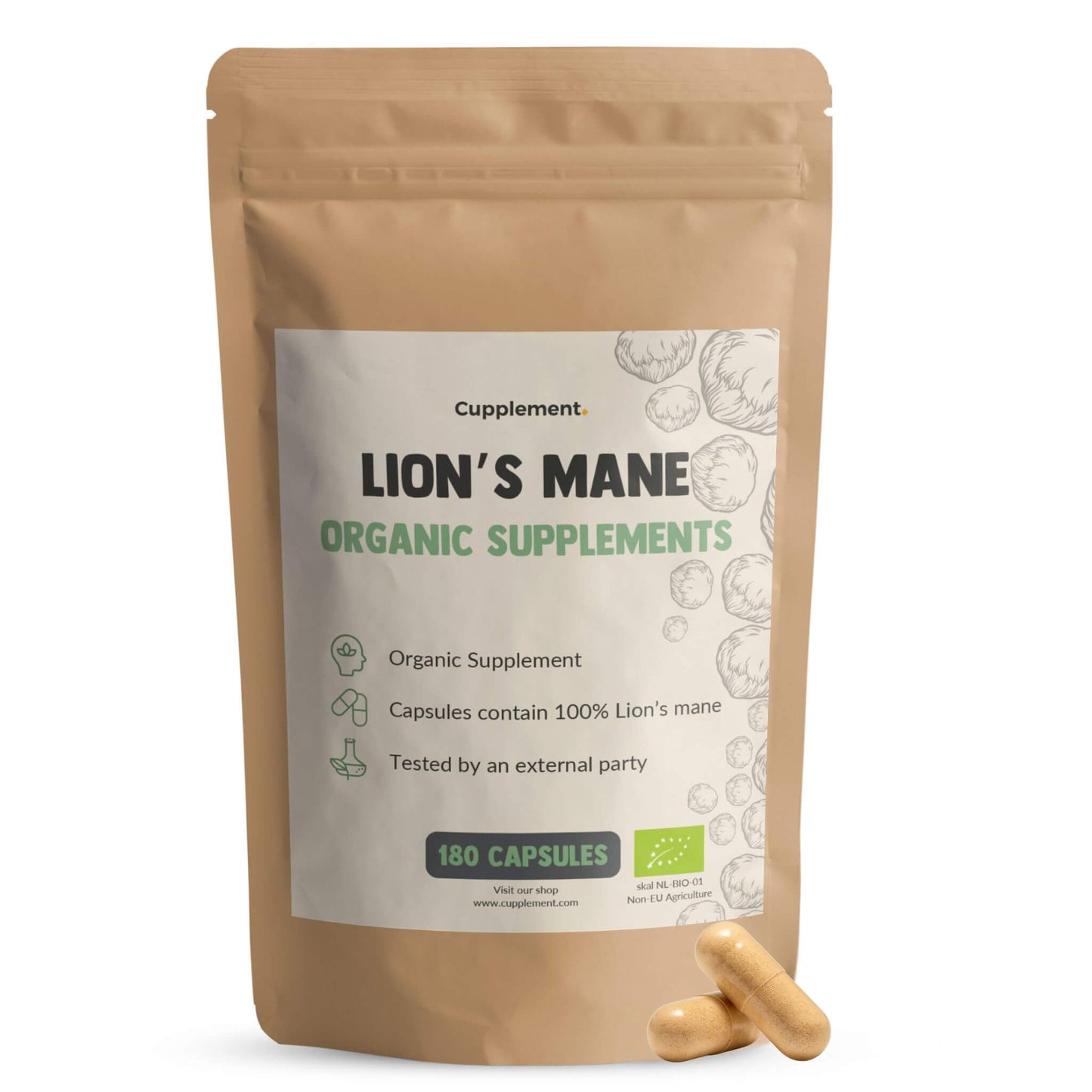 Lion's Mane Capsules 500 mg Organic
