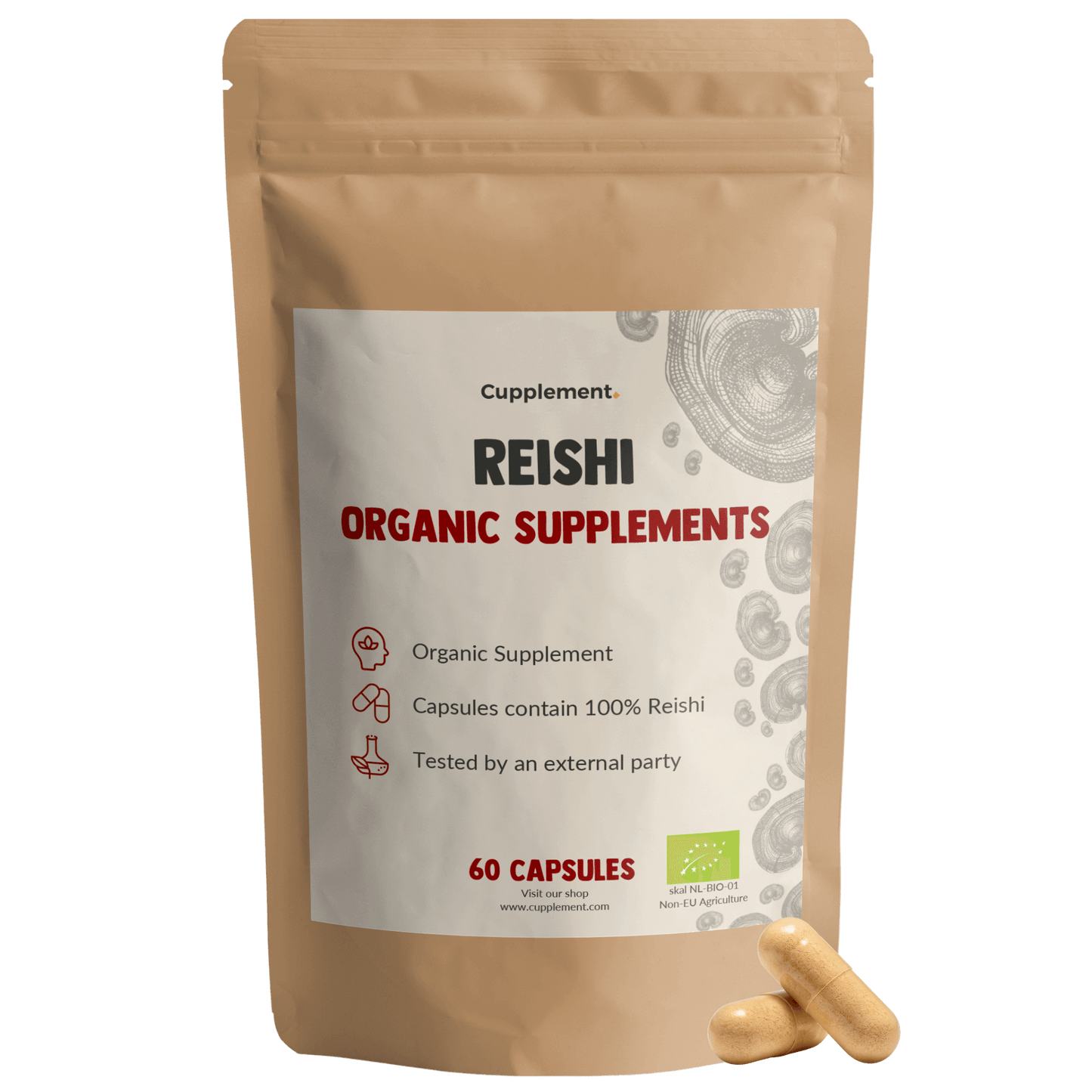 Reishi Capsules 500 mg Biologisch