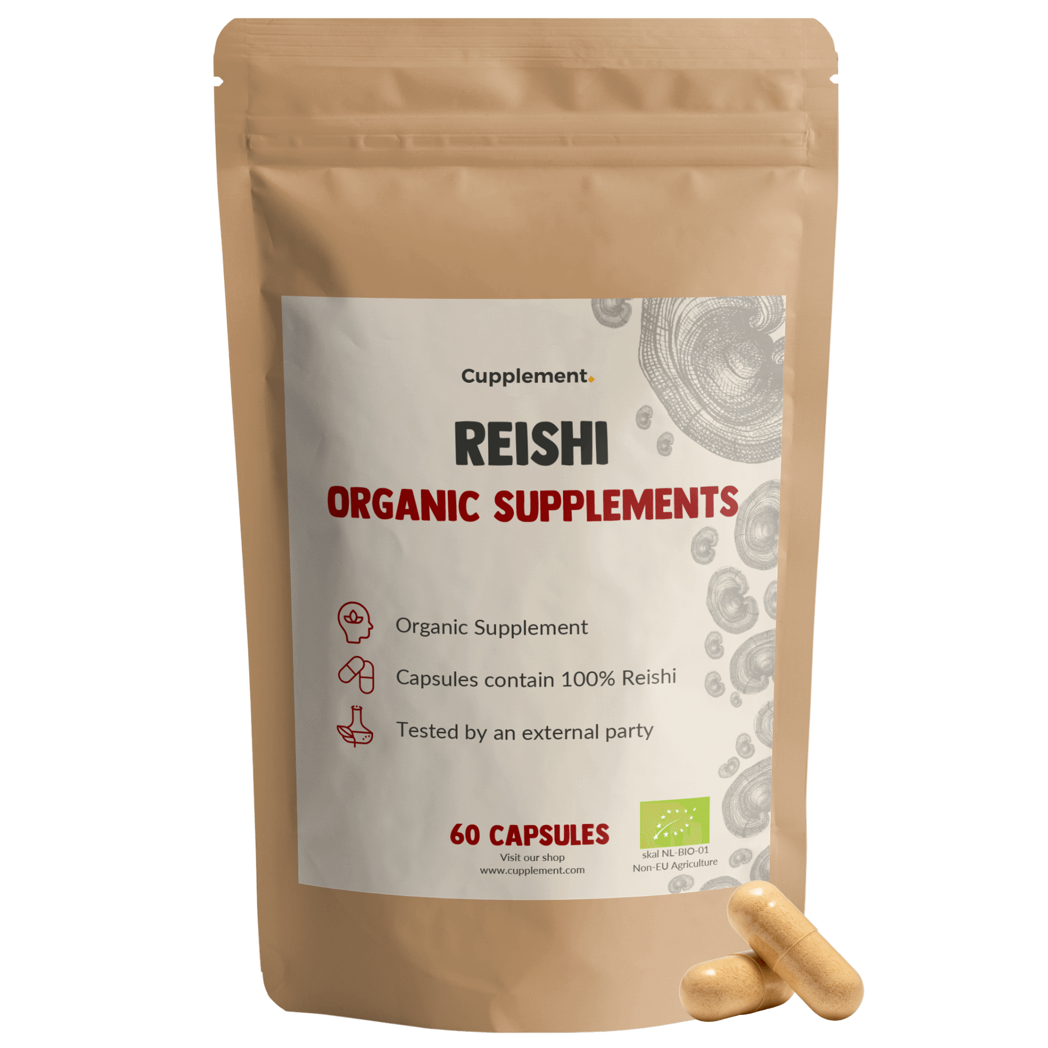 Reishi Capsules 500 mg Organic