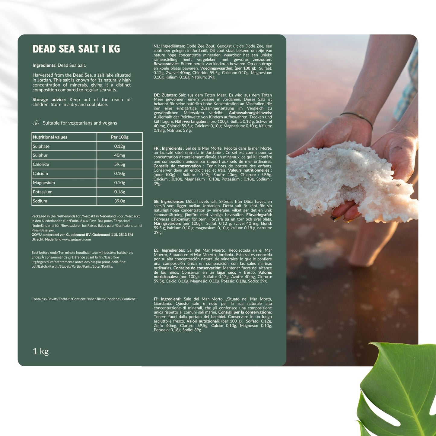 Dode zeezout 1KG goyu superfood supplement