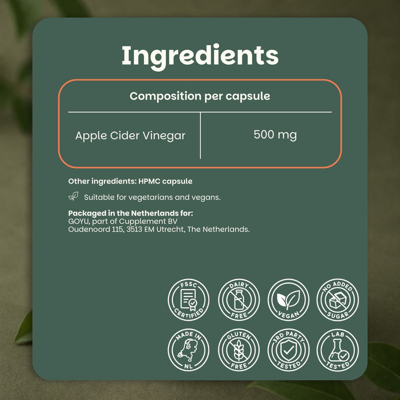 Apple cider vinegar extract capsules goyu superfood supplement