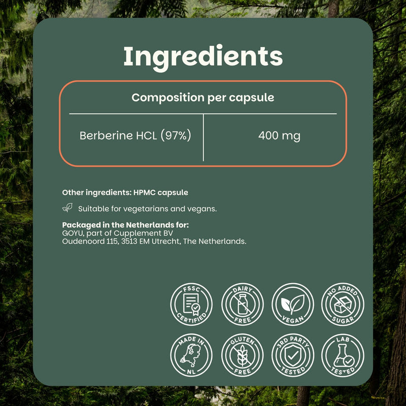 Berberine extract capsules GOYU superfood supplement