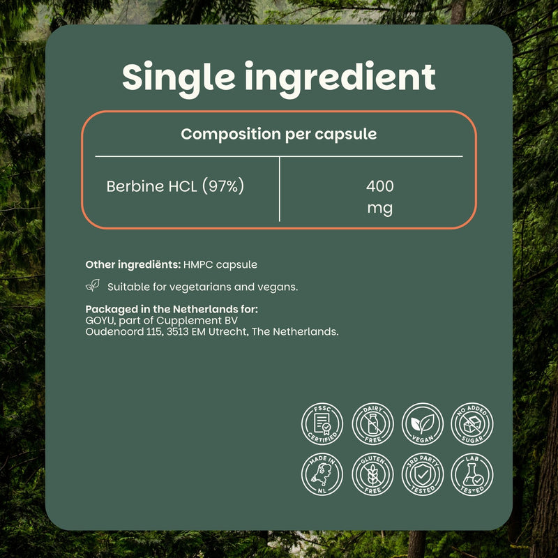 Berberine extract capsules GOYU superfood supplement