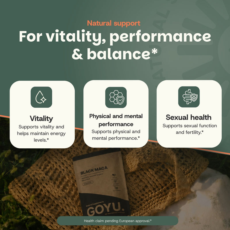Organic Black Maca Capsules Goyu Superfood SupplementOrganic Black Maca Capsules Goyu Superfood Supplement