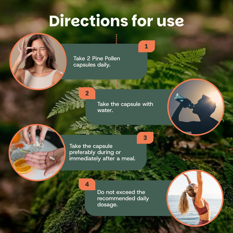 Pine pollen capsules goyu supplement superfood