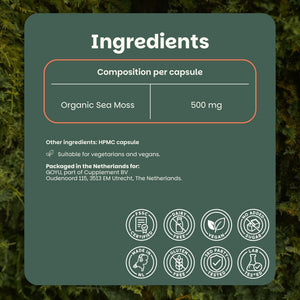 Organic Sea Moss capsules goyu superfood supplement