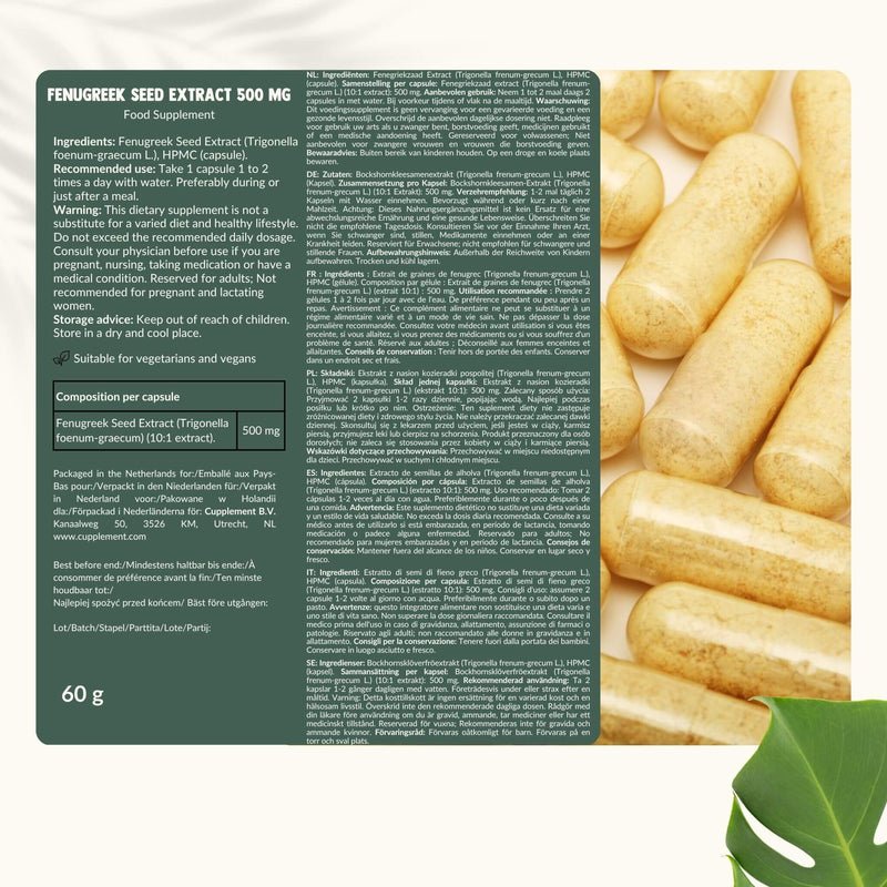 Fenugreek seed capsules goyu supplement superfood